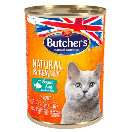 Butcher Natural & Healthy Ocean Fish for Adult Cats 400g*24