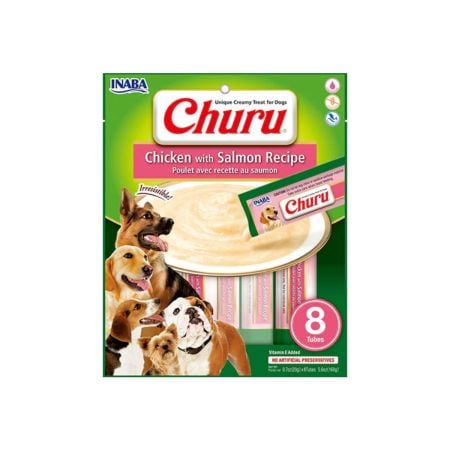 Inaba churu treat for dogs chicken with salmon 8*20g