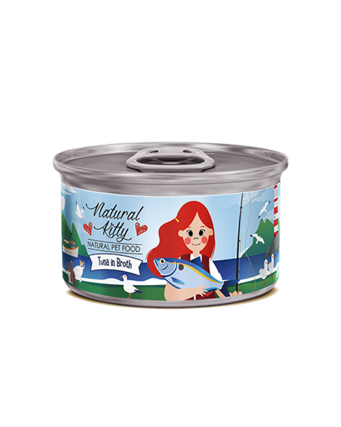 Natural kitty cat wet food tuna in broth 80g